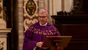Bishop Jeffrey Monforton of Steubenville, Ohio gives the homily during Mass with members of the USCCB Region VI at the Basilica of St. John Lateran on Dec. 10, 2019, during their ad Limina Apostolorum visit.